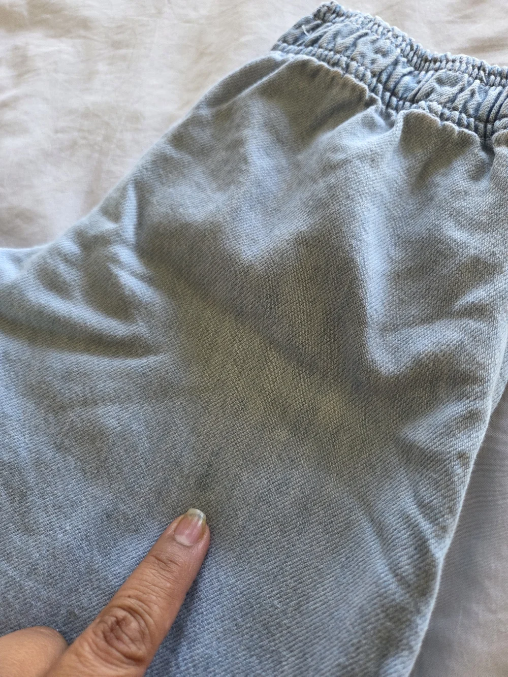 ZARA  Light Wash Denim Set - Cropped Top & Wide Leg Pants, Light Blue